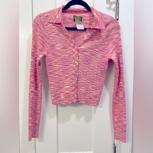 Ross Long Sleeve Collared Shirt. Size- Small. Color- Pink/Orange. TAGS STILL ON!